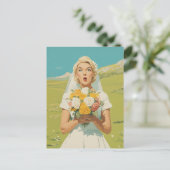 Surprised Bride in Spring Meadow ポストカード (スタンド正面)