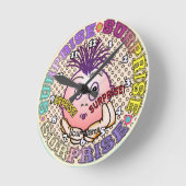 Surprised Face ラウンド壁時計 (傾斜)