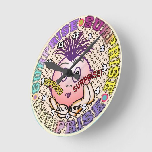 Surprised Face ラウンド壁時計 (傾斜)
