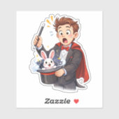 Surprised Magician Rabbit Custom-Cut Vinyl Sticker シール (シート)