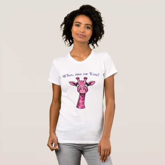 Surprised Pink Giraffe Tシャツ (正面フル)