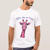 Surprised Pink Giraffe Tシャツ (正面)