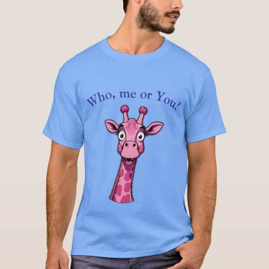 Surprised Pink Giraffe Tシャツ (正面)