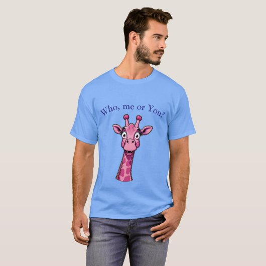 Surprised Pink Giraffe Tシャツ (正面フル)
