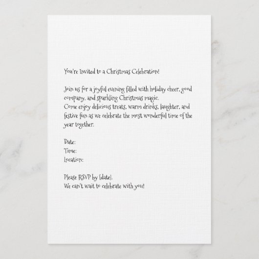 Surprised Retro Christmas Pin-Up 招待状 (裏面)