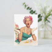 Surprised Retro Glamour Lady ポストカード (スタンド正面)