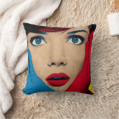 Surprised Woman in Pop Art クッション (ブランケット)