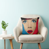 Surprised Woman in Pop Art クッション (椅子)