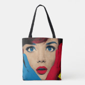 Surprised Woman in Pop Art トートバッグ (裏面)