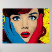 Surprised Woman in Pop Art ポスター (正面)