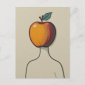 Surreal Abstract Person with an Apple Head ポストカード (正面)