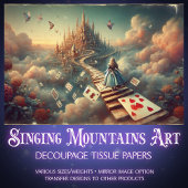 Surreal Alice's Fantasy Cloud Castle Decoupage 薄葉紙