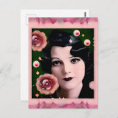 Surreal Art Deco Framed Lady Face ポストカード (正面/裏面)