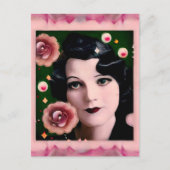 Surreal Art Deco Framed Lady Face ポストカード (正面)