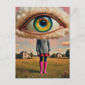 surreal art head in the clouds eyeball ポストカード (正面)
