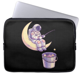 Surreal Astronaut Fishing for Stars Wall Art - ラップトップスリーブ