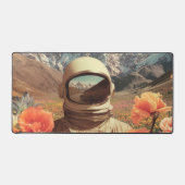 Surreal Astronaut In Flower Field デスクマット (正面)