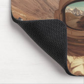 Surreal Astronaut In Flower Field マウスパッド (コーナー)