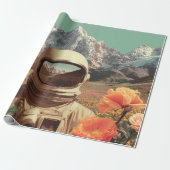 Surreal Astronaut In Flower Field ラッピングペーパー (アンロールド)