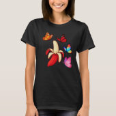 Surreal Banana and Butterflies Tシャツ (正面)
