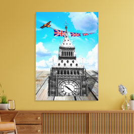 Surreal Big Ben, London / British Art キャンバスプリント