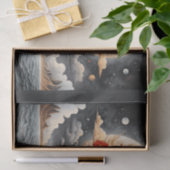 Surreal black woman dreaming of sea and moon 薄葉紙 (ギフト)