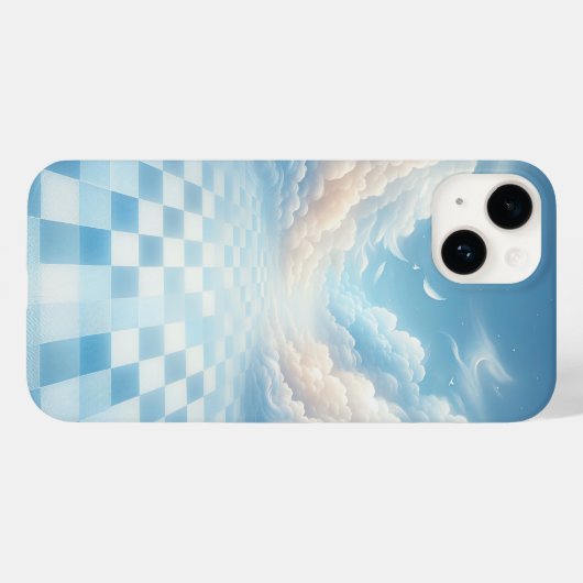 Surreal Blue Checkerboard Sky Phone Case - Dreamy  Case-Mate iPhoneケース (裏面 (横))