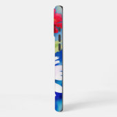 Surreal Blue Eye Pink Flower & Red Zenias iPhoneケース (左側面)