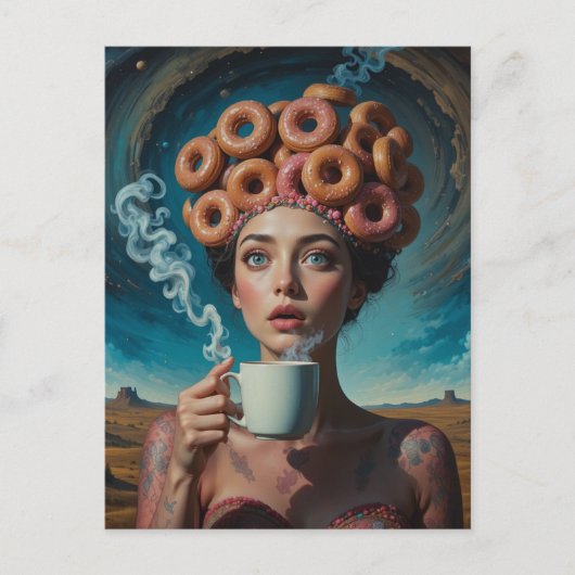 Surreal Breakfast donuts  ポストカード (正面)