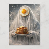 Surreal Breakfast pancakes and eggs bubble ghost  ポストカード (正面)
