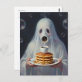 Surreal Breakfast pancakes ghost with coffee  ポストカード (正面/裏面)
