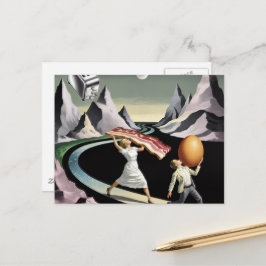 Surreal Breakfast People in the Mountains ポストカード