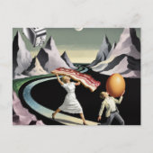 Surreal Breakfast People in the Mountains ポストカード (正面)