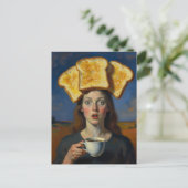 Surreal Breakfast Series Toast and  Coffee Woman  ポストカード (スタンド正面)