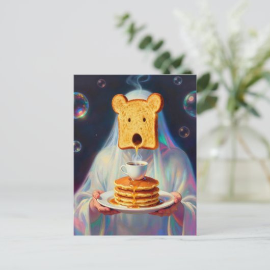 Surreal Breakfast Toast Pancakes and Coffee  ポストカード (スタンド正面)