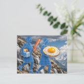 Surreal Breakfast Woman Bacon and Eggs Blueprint ポストカード (スタンド正面)