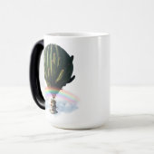 Surreal Cat Hot Air Balloon with Cactus & Rainbow モーフィングマグカップ (正面左)