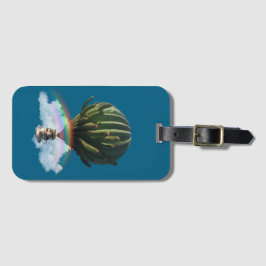 Surreal Cat Hot Air Balloon with Cactus & Rainbow ラゲッジタグ