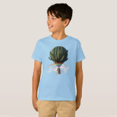 Surreal Cat Hot Air Balloon with Cactus & Rainbow Tシャツ (正面フル)