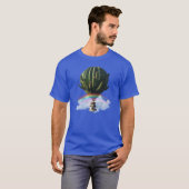 Surreal Cat Hot Air Balloon with Cactus & Rainbow Tシャツ (正面フル)