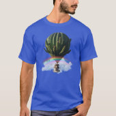 Surreal Cat Hot Air Balloon with Cactus & Rainbow Tシャツ (正面)