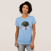 Surreal Cat Hot Air Balloon with Cactus & Rainbow Tシャツ (正面フル)