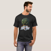 Surreal Cat Hot Air Balloon with Cactus & Rainbow Tシャツ (正面フル)