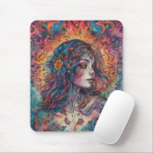 "Surreal Color Swirl Lady" Art Mouse Pad マウスパッド (マウス)