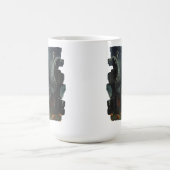 Surreal Creepy Haunted House with Pumpkins & Moon コーヒーマグカップ (中央)