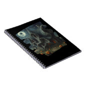 Surreal Creepy Haunted House with Pumpkins & Moon ノートブック (右側)