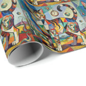Surreal Cubist Style Cat Art ラッピングペーパー (ロールコーナー)