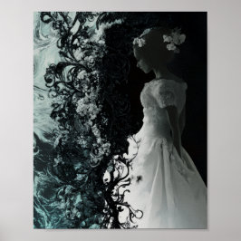 Surreal Dark Bride Wall Art  Gothic Fantasy Poster ポスター
