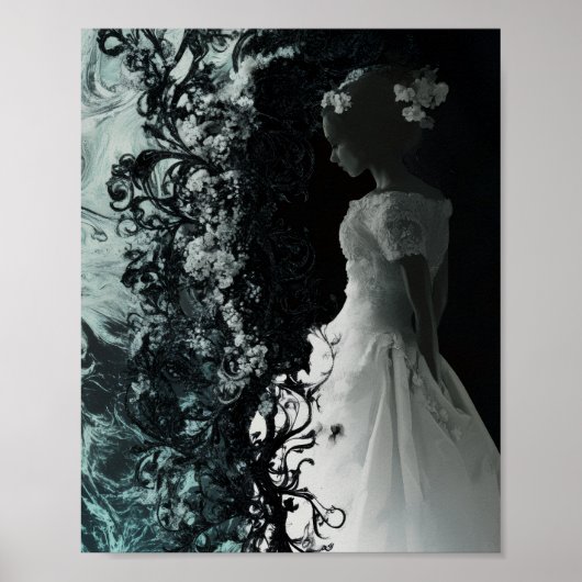 Surreal Dark Bride Wall Art  Gothic Fantasy Poster ポスター (正面)
