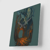 Surreal Dark Cityscape Art Ghostly Figure Painting スクエア壁時計 (傾斜)